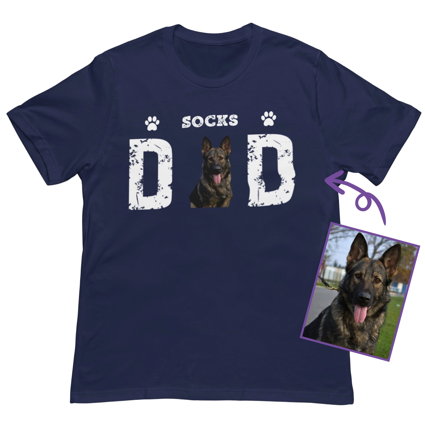 Dog Dad Personalized Custom T-Shirt