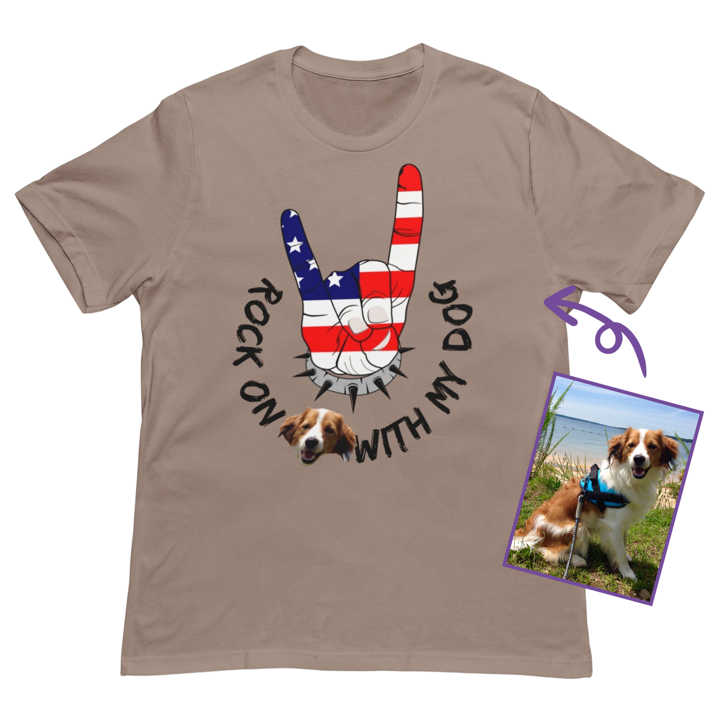 Rock On With My Dog Personalized T-Shirt